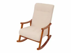 Discount MCW Silla mecedora -K10, , estructura con acabado imitación nogal Crema