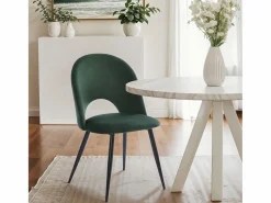 AHD Silla moderna de terciopelo y acolchada para salón-comedor y cocina Zarda - oscuro
