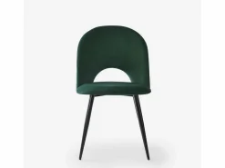 AHD Silla moderna de terciopelo y acolchada para salón-comedor y cocina Zarda - oscuro