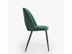 AHD Silla moderna de terciopelo y acolchada para salón-comedor y cocina Zarda - oscuro