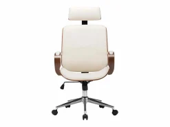 Silla oficina con reposacabezas cuero sintético madera Silla De Escritorio