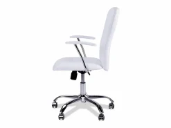 Silla oficina escritorio blanca polipiel