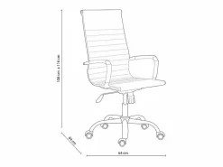 Sale Silla Oficina Estudio Jou Blanca con Ruedas y Regulable 64x116x64 cm Silla De Oficina