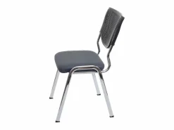 Clearance Silla para visitas H401 Apilable (juego de 4), asiento gris oscuro, patas cromadas Silla Conferencia
