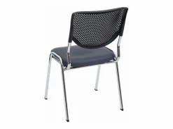 Clearance Silla para visitas H401 Apilable (juego de 4), asiento gris oscuro, patas cromadas Silla Conferencia