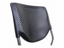 Clearance Silla para visitas H401 Apilable (juego de 4), asiento gris oscuro, patas cromadas Silla Conferencia