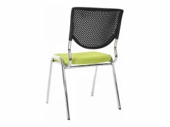 Sale Silla para visitas H401 Apilable (juego de 4), asiento verde, patas cromadas Silla Conferencia