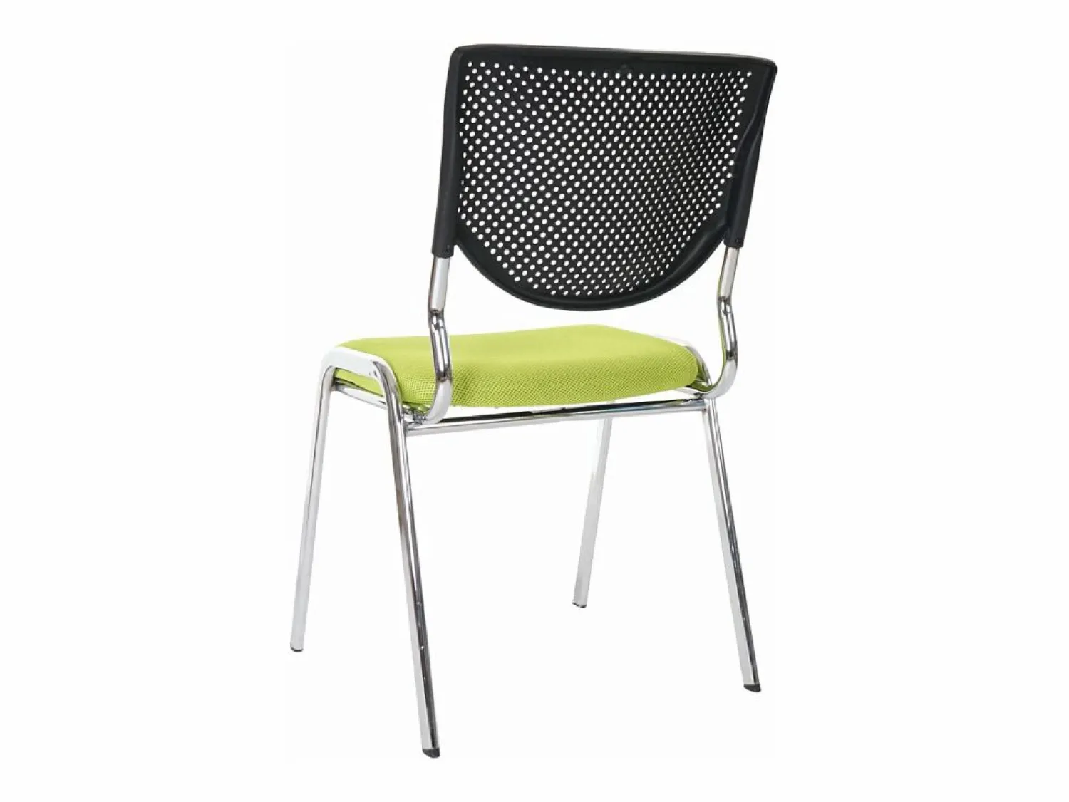 Sale Silla para visitas H401 Apilable (juego de 4), asiento verde, patas cromadas Silla Conferencia