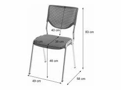 Sale Silla para visitas H401 Apilable (juego de 4), asiento verde, patas cromadas Silla Conferencia