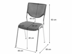 Hot MCW Silla para visitas H401 Apilable, asiento verde, pies cromados Verde / Plateado