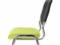 Hot MCW Silla para visitas H401 Apilable, asiento verde, pies cromados Verde / Plateado