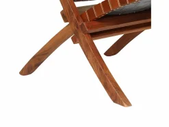 Best Silla plegable con rayas cruzadas cuero auténtico marrón Sillón De Piel