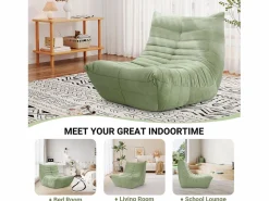 Clearance DripeX Silla Strazy in Green Caterpillar - Asiento profundo de 62 cm - 80x85x84cm Verde