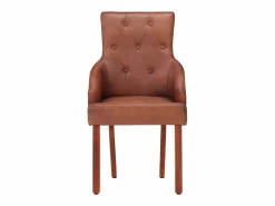 Clicnbuy Sillas de comedor 4 unidades cuero auténtico de cabra marrón