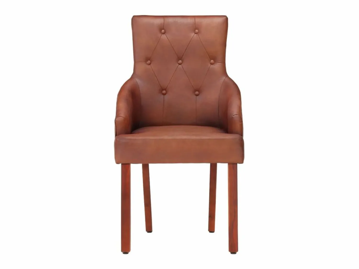 Clicnbuy Sillas de comedor 4 unidades cuero auténtico de cabra marrón