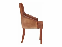 Clicnbuy Sillas de comedor 4 unidades cuero auténtico de cabra marrón