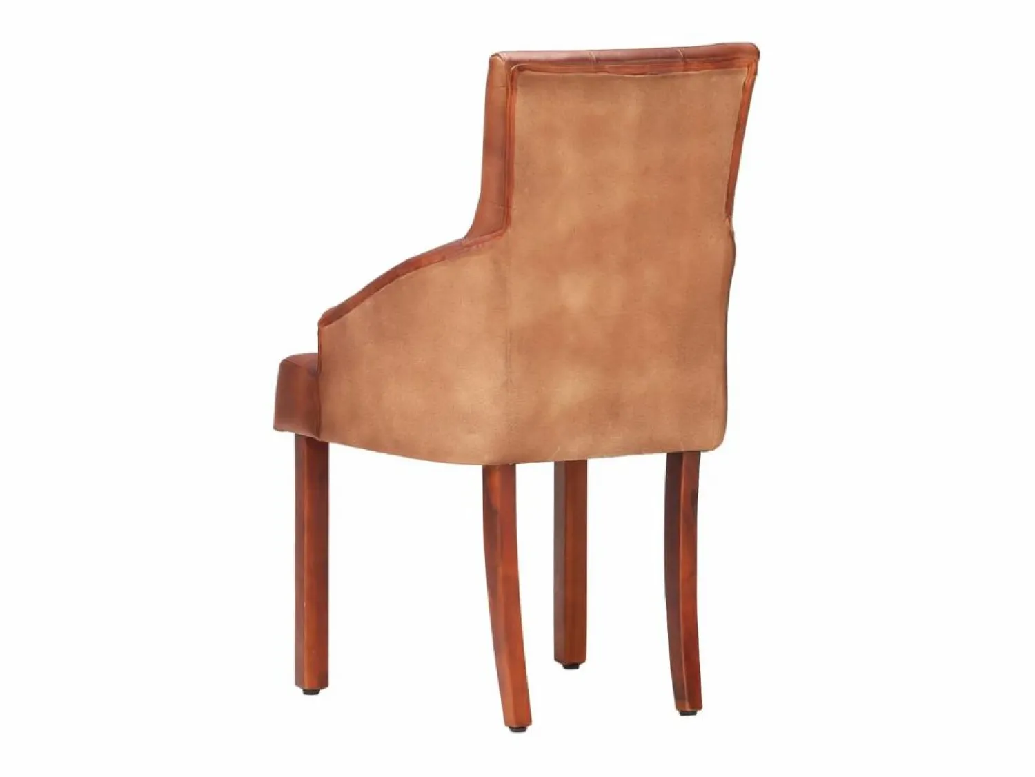 Clicnbuy Sillas de comedor 4 unidades cuero auténtico de cabra marrón
