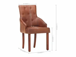 Clicnbuy Sillas de comedor 4 unidades cuero auténtico de cabra marrón