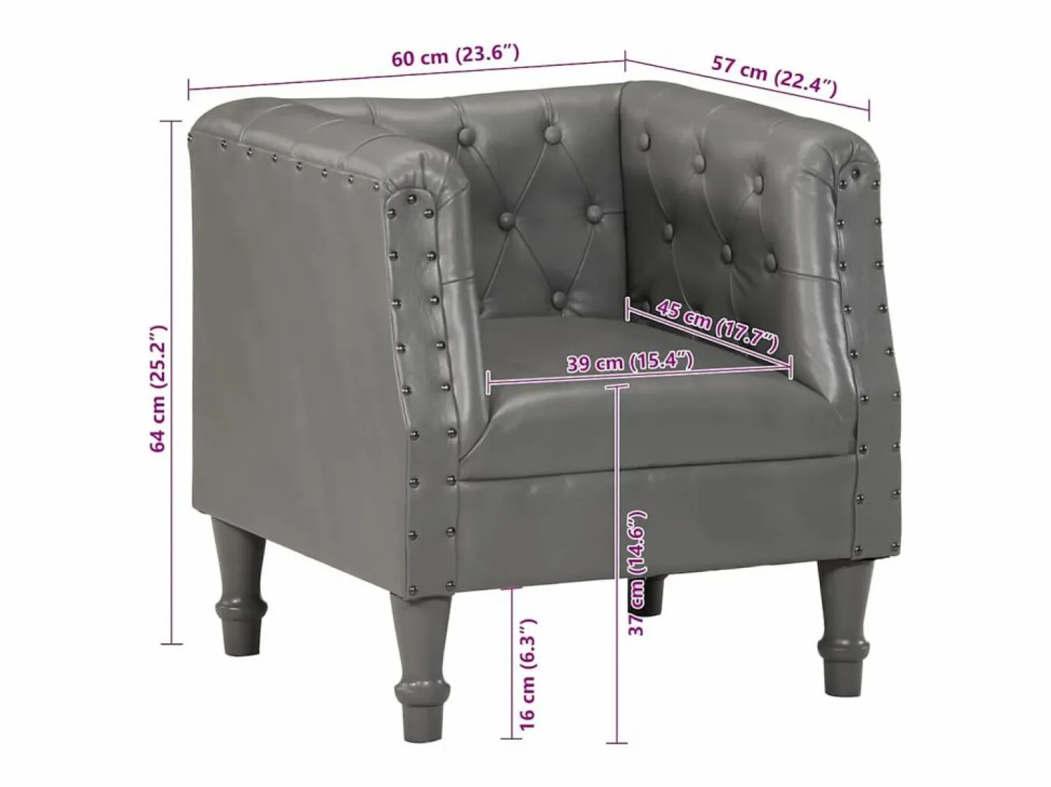 Sillón | Silla de cuero auténtico SHL3458