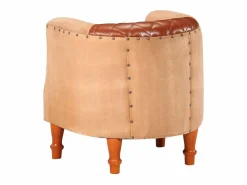 Discount Sillón | Silla de cuero auténtico y madera maciza de mango marrón SHL6869 Marru00f3n