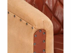 Discount Sillón | Silla de cuero auténtico y madera maciza de mango marrón SHL6869 Marru00f3n
