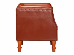 Sillón | Silla de cuero de cabra auténtico marrón SHL9098 Sillón Estilo Cabriolet
