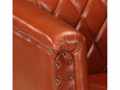 Sillón | Silla de cuero de cabra auténtico marrón SHL9098 Sillón Estilo Cabriolet