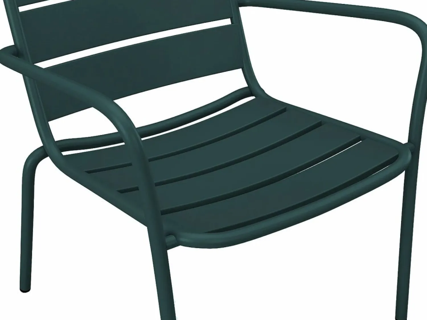 New Sillón bajo apilable de jardín + reposapiés - metal - Verde abeto - MIRMANDE de Salones De Jardín