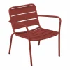 MYLIA Sillón bajo de jardín apilable de metal - MIRMANDE de