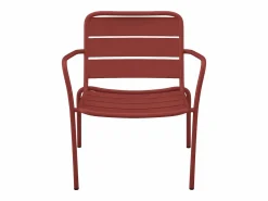 MYLIA Sillón bajo de jardín apilable de metal - MIRMANDE de