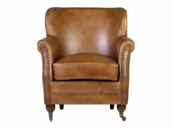 Best Les Tendances Sillón Boskane de cuero marrón Marru00f3n
