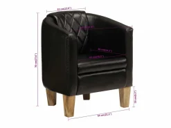 Hot vidaxl Sillón butaca de cuero auténtico Negro
