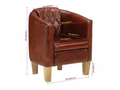 vidaxl Sillón butaca de cuero auténtico marrón
