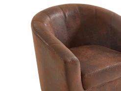 Outlet Vente-unique Sillón cabriolet de microfibra envejecida marrón CRISTOBAL II Marru00f3n