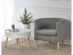Hot MSO Sillón Cabriolet de tela con patas de madera maciza Soho Gris