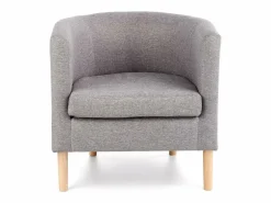 Hot MSO Sillón Cabriolet de tela con patas de madera maciza Soho Gris