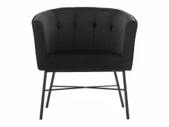 Outlet Vente-unique Sillón cabriolet de terciopelo capitoné FAKART Negro