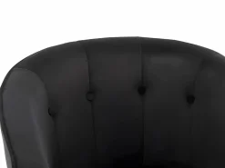 Outlet Vente-unique Sillón cabriolet de terciopelo capitoné FAKART Negro