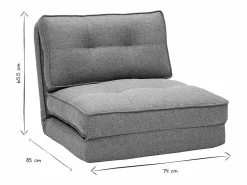 New Sillón cama de 1 plaza de tela jaspeado SALLY Sillón Cama