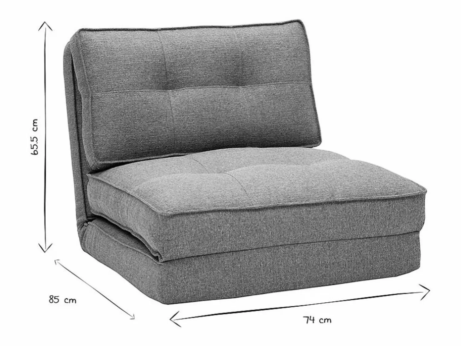 New Sillón cama de 1 plaza de tela jaspeado SALLY Sillón Cama