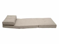 Online Sillón cama de 1 plaza de tela color topo SALLY Sillón Cama