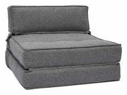 Clearance Miliboo Sillón cama de 1 plaza de tela KATY Gris
