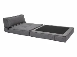 Clearance Miliboo Sillón cama de 1 plaza de tela KATY Gris