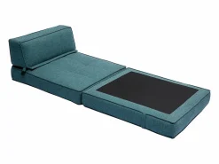 Online Miliboo Sillón cama de 1 plaza de tela petróleo KATY Azul