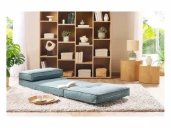 Best Miliboo Sillón cama de 1 plaza de tela verde celadón SALLY Azul