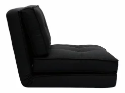 Miliboo Sillón cama de 1 plaza de tela negra SALLY
