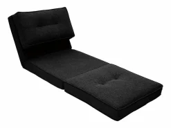 Miliboo Sillón cama de 1 plaza de tela negra SALLY