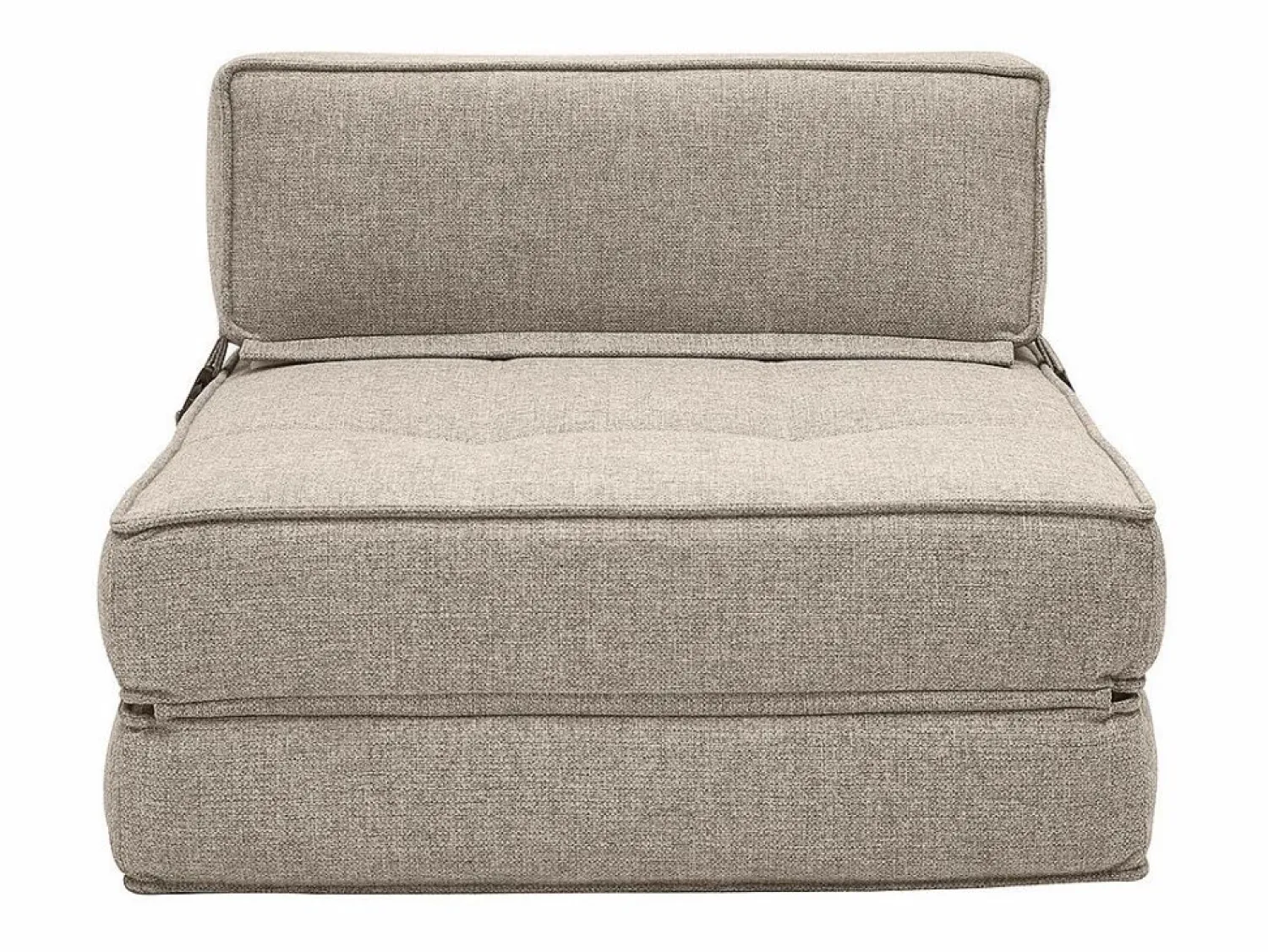 Clearance Miliboo Sillón cama de 1 plaza de tela color KATY Topo