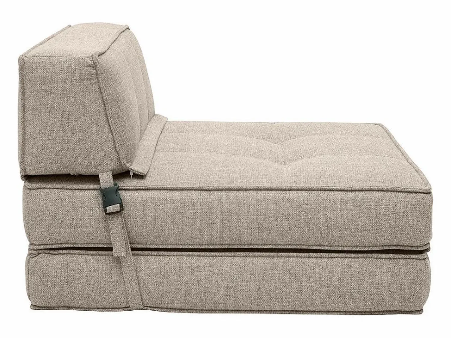 Clearance Miliboo Sillón cama de 1 plaza de tela color KATY Topo
