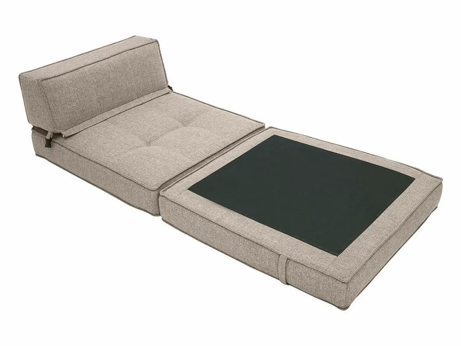 Clearance Miliboo Sillón cama de 1 plaza de tela color KATY Topo